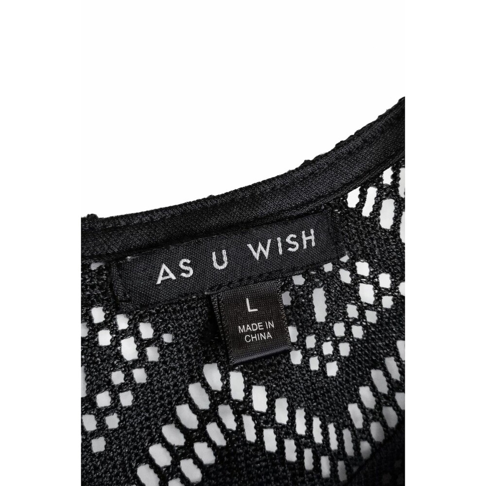 As I Wish Junior's Aztec Print Dress Crochet Style Top LARGE - Picture 2 of 5